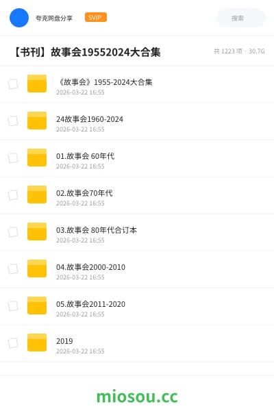 《《故事会》1955-2024大合集》书籍网盘|学习资源网盘