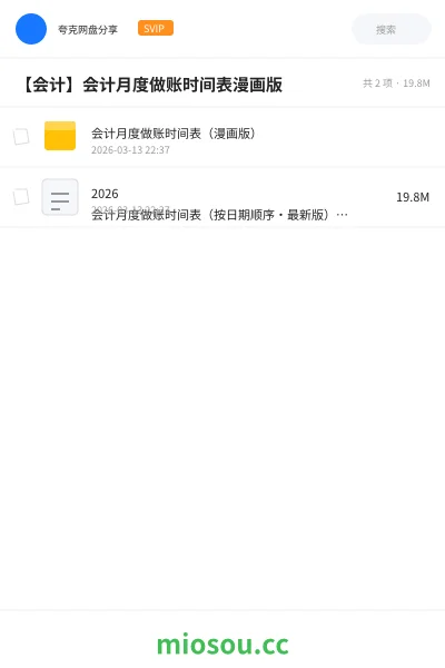 《会计月度做账时间表（漫画版）》会计网盘｜学习资源网盘