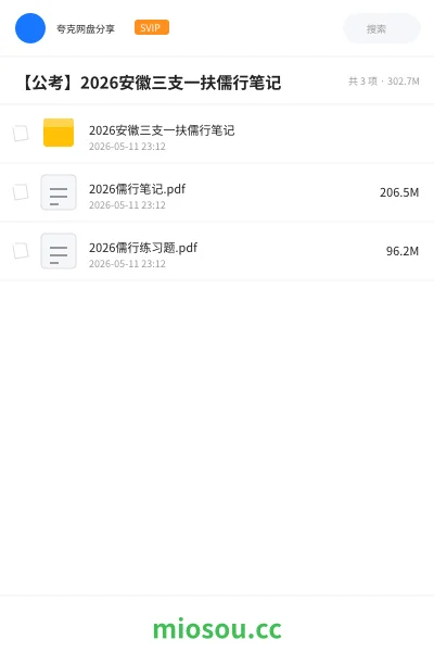 《2026安徽三支一扶儒行笔记》公考网盘｜学习资源网盘