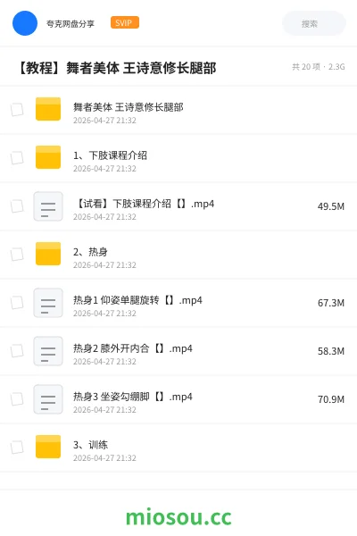 《舞者美体 王诗意修长腿部》教程学习资源封面