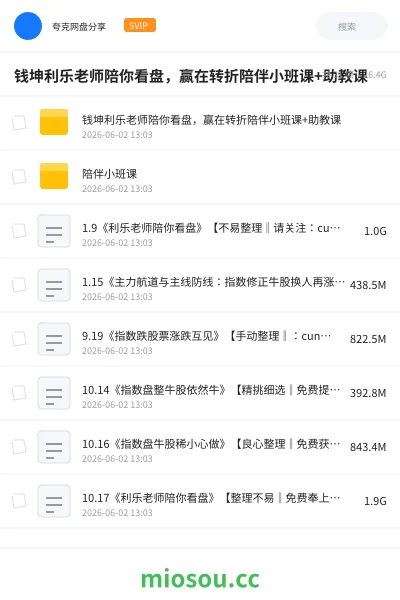 《钱坤利乐老师陪你看盘,赢在转折陪伴小班课+助教课》教程网盘|学习资源网盘