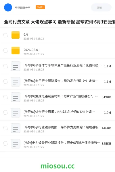 《全网付费文章 大佬观点学习 最新研报 星球资讯 6月1日更新》教程网盘｜学习资源网盘