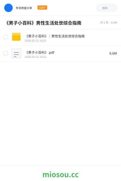 《《男子小百科》男性生活处世综合指南》书籍网盘｜学习资源网盘