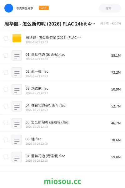 《周华健 - 怎么断句呢 (2026) FLAC 24bit 48khz》音乐网盘|学习资源网盘