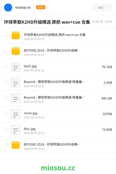 《环球萃取K2HD升级精选 原抓 wav+cue 合集》音乐网盘｜学习资源网盘