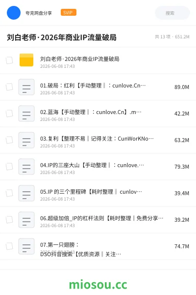 《刘白老师·2026年商业IP流量破局》AIGC网盘|学习资源网盘
