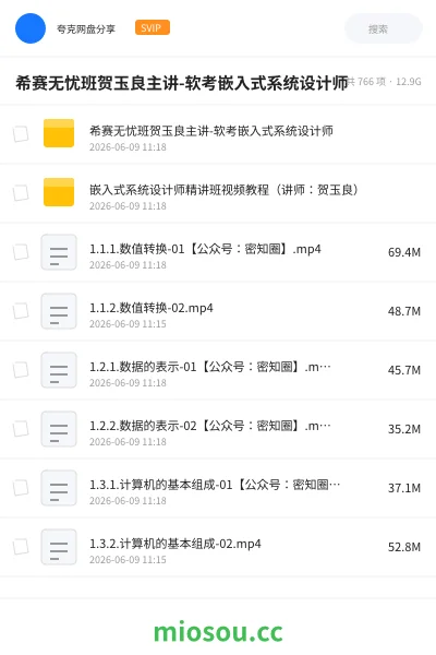 《希赛无忧班贺玉良主讲-软考嵌入式系统设计师》AIGC网盘|学习资源网盘