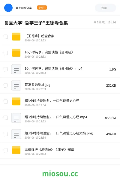 《复旦大学“哲学王子”王德峰合集》教程网盘｜学习资源网盘