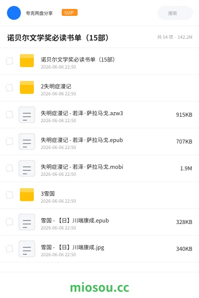 《🏆诺贝尔文学奖必读书单(15部)》书刊网盘|学习资源网盘