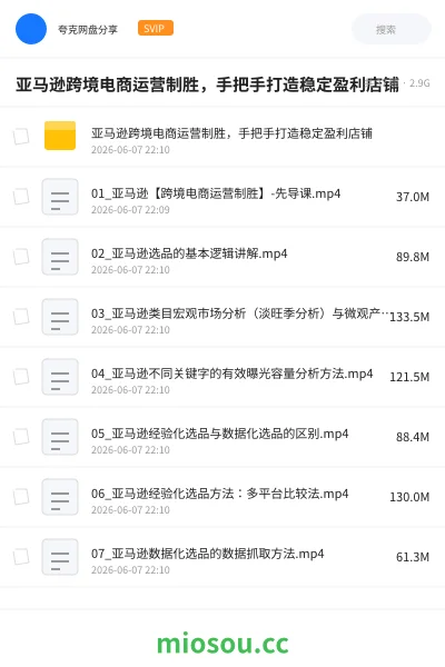 《亚马逊跨境电商运营制胜,手把手打造稳定盈利店铺》教程网盘|学习资源网盘