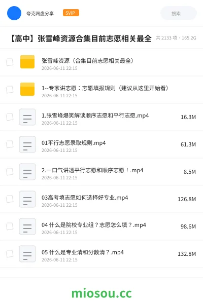 《张雪峰资源(合集目前志愿相关最全)》教程网盘|学习资源网盘