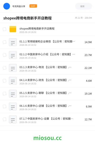 《shopee跨境电商新手开店教程》教程网盘｜学习资源网盘