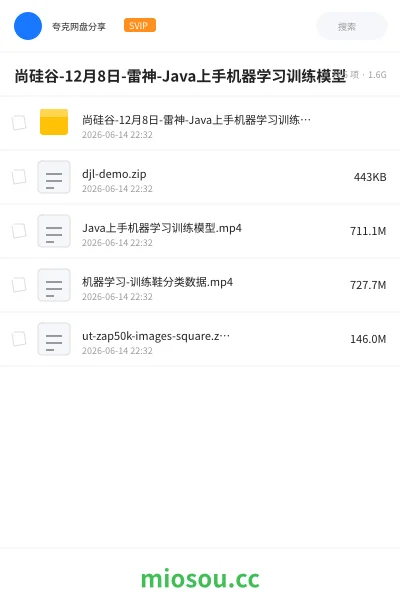 《尚硅谷-12月8日-雷神-Java上手机器学习训练模型》AIGC网盘|学习资源网盘