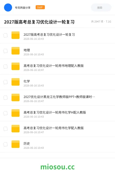 《2027版高考总复习优化设计一轮复习》教程网盘|学习资源网盘