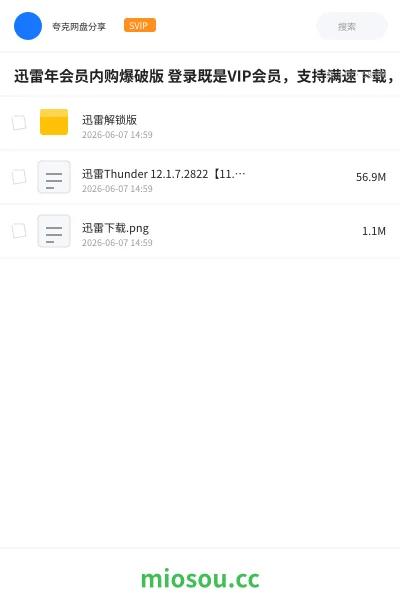 《迅雷年会员内购爆破版 登录既是VIP会员,支持满速下载,支持边下边播 ,去除无用的功能和广告推送》软件网盘|学习资源网盘