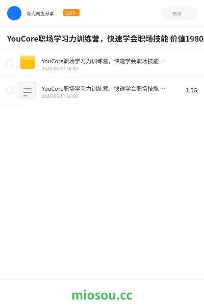 《YouCore职场学习力训练营,快速学会职场技能 价值1980元》教程网盘|学习资源网盘
