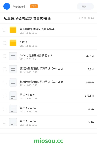 《从业绩增长思维到流量实操课》教程网盘|学习资源网盘