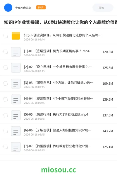 《知识IP创业实操课,从0到1快速孵化让你的个人品牌价值百万》教程学习资源封面