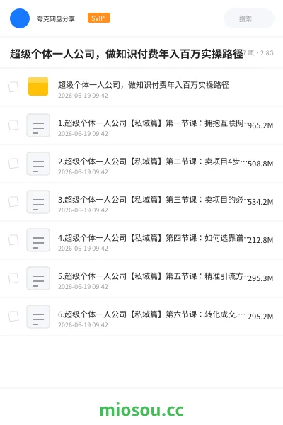 《超级个体一人公司 ,做知识付费年入百万实操路径》AIGC网盘|学习资源网盘