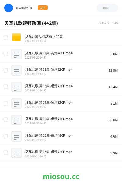 《贝瓦儿歌视频动画 (442集)》动漫网盘｜学习资源网盘