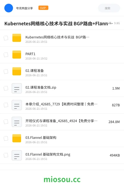 《Kubernetes网络核心技术与实战 BGP路由+FlannelCalicoCilium网络模式+IPAM及Multus多网卡》教程网盘|学习资源网盘