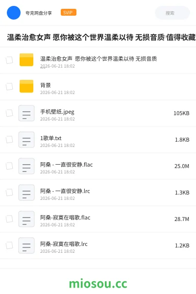 《温柔治愈女声 愿你被这个世界温柔以待 无损音质 值得收藏》音乐网盘｜学习资源网盘