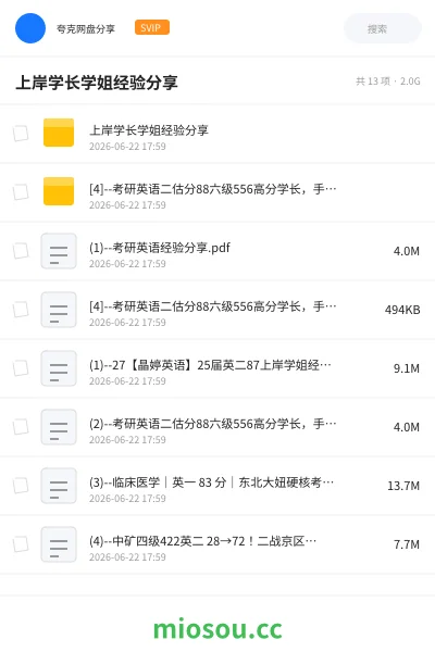 《上岸学长学姐经验分享》考研网盘｜学习资源网盘