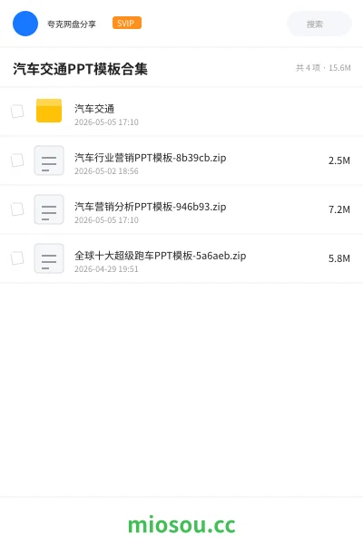 《汽车交通PPT模板合集》教程网盘｜学习资源网盘
