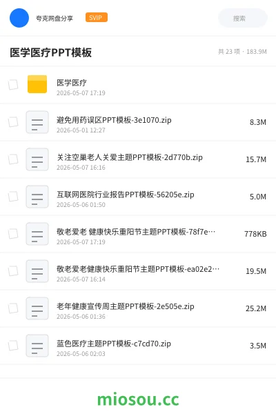 《医学医疗PPT模板》教程网盘｜学习资源网盘