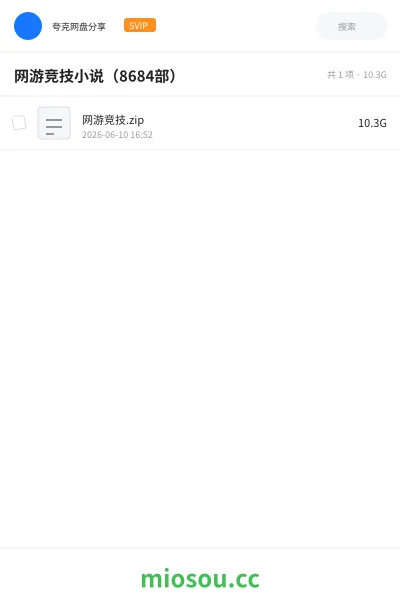 《网游竞技小说（8684部）》小说网盘｜学习资源网盘
