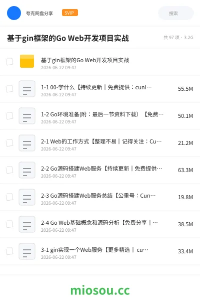 《基于gin框架的Go Web开发项目实战》编程网盘｜学习资源网盘
