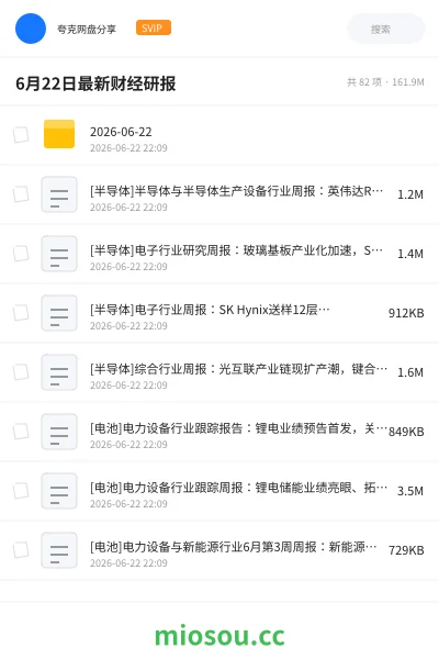 《6月22日最新财经研报》教程网盘｜学习资源网盘