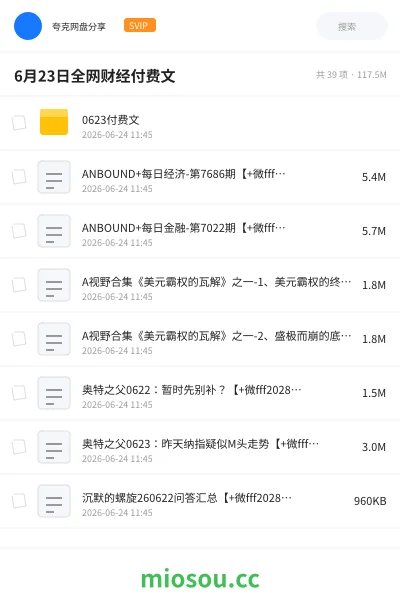 《6月23日全网财经付费文》书刊网盘|学习资源网盘
