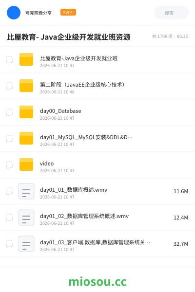 《比屋教育- Java企业级开发就业班资源》编程学习资源封面