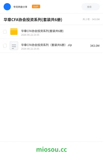 《华章CFA协会投资系列(套装共6册)》职业资格网盘｜学习资源网盘