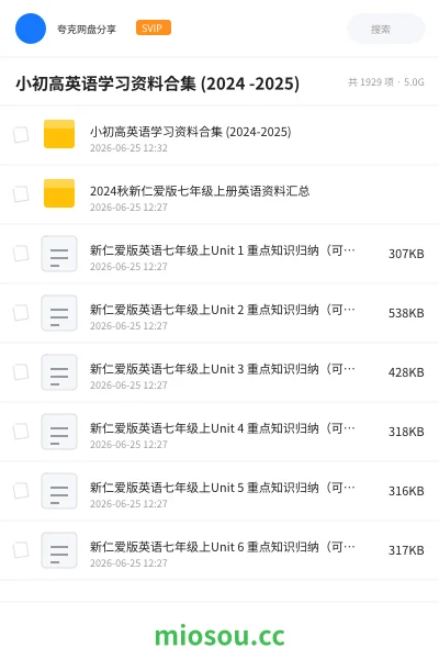 《小初高英语学习资料合集 (2024 -2025)》英语学习资源封面