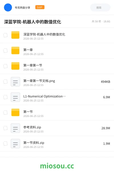《深蓝学院-机器人中的数值优化》AIGC网盘|学习资源网盘