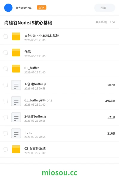 《尚硅谷NodeJS核心基础》编程网盘｜学习资源网盘