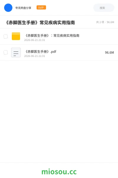 《《赤脚医生手册》常见疾病实用指南》书籍网盘|学习资源网盘