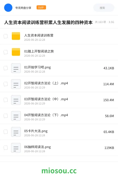 《人生资本阅读训练营积累人生发展的四种资本》教程网盘|学习资源网盘