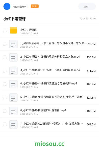 《小红书运营课》教程网盘|学习资源网盘