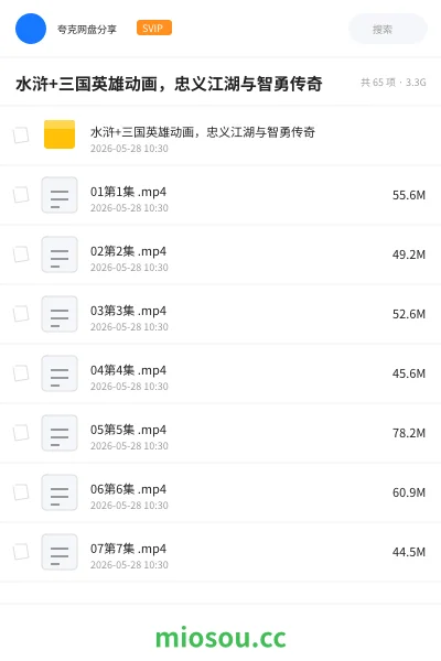 《水浒+三国英雄动画,忠义江湖与智勇传奇》动画网盘|学习资源网盘