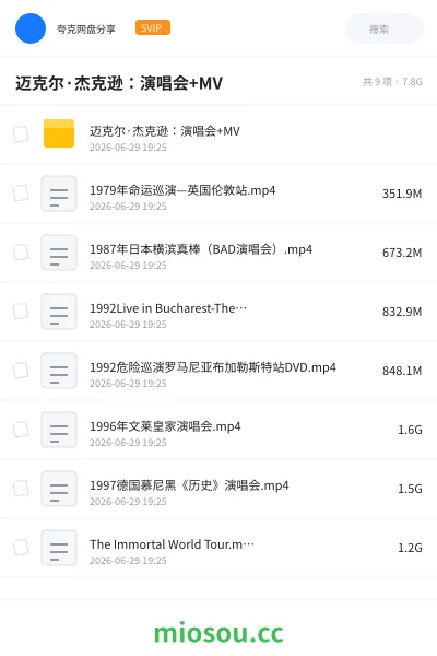 《迈克尔·杰克逊:演唱会+MV》音乐网盘|学习资源网盘