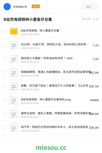 《B站充电视频林小墨鱼仔合集》网赚网盘|学习资源网盘