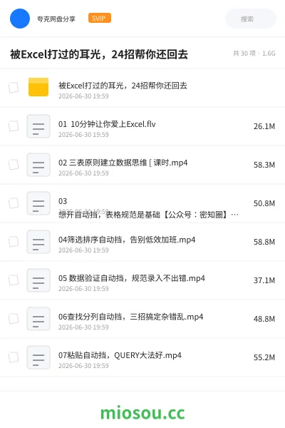 《被Excel打过的耳光，24招帮你还回去》教程网盘｜学习资源网盘