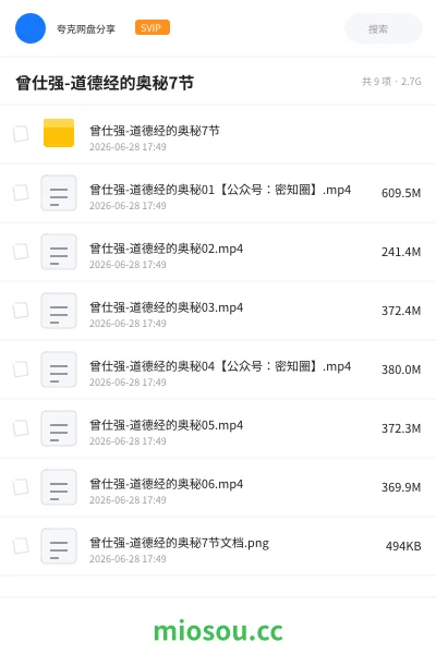《曾仕强-道德经的奥秘7节》教程网盘|学习资源网盘