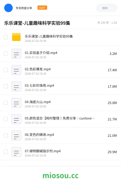 《乐乐课堂-儿童趣味科学实验99集》教程网盘|学习资源网盘