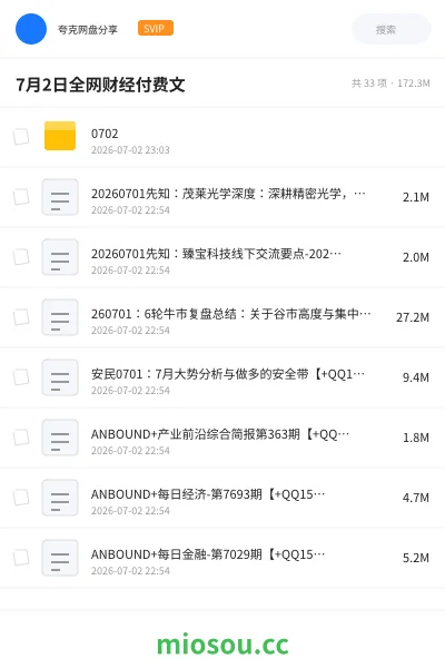 《7月2日全网财经付费文》教程网盘|学习资源网盘