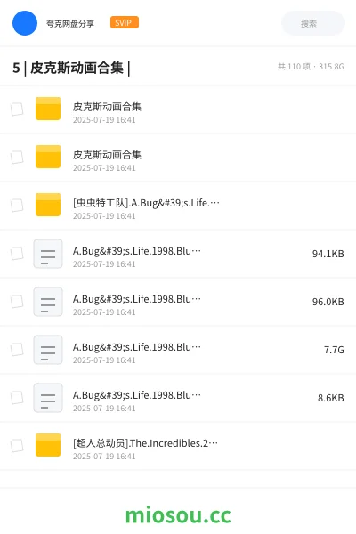 《皮克斯动画合集》动画网盘｜学习资源网盘