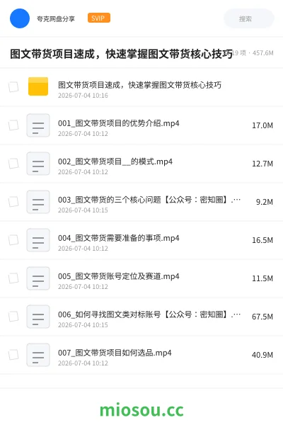 《图文带货项目速成，快速掌握图文带货核心技巧》教程网盘｜学习资源网盘